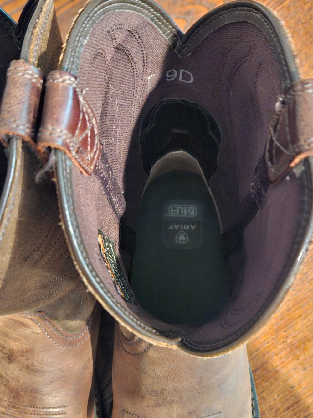 Ariat Groundbreaker Pull-On Western Work Boots Brown Leather Men’s Size 9D - Picture 5 of 12